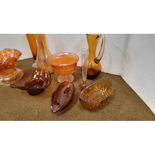 71 - amber glassware and carnival glass