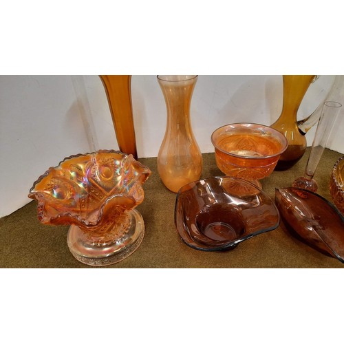 71 - amber glassware and carnival glass