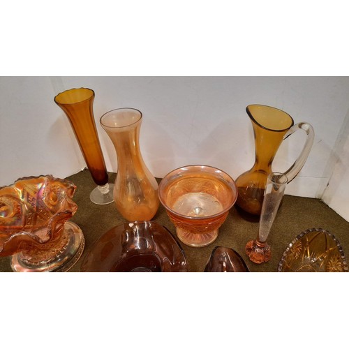 71 - amber glassware and carnival glass