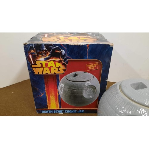 92 - STAR WARS  Death Star cookie jar with box box has ware