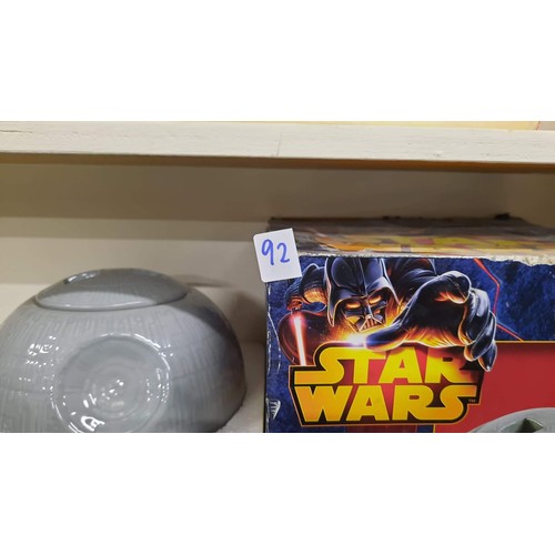 92 - STAR WARS  Death Star cookie jar with box box has ware