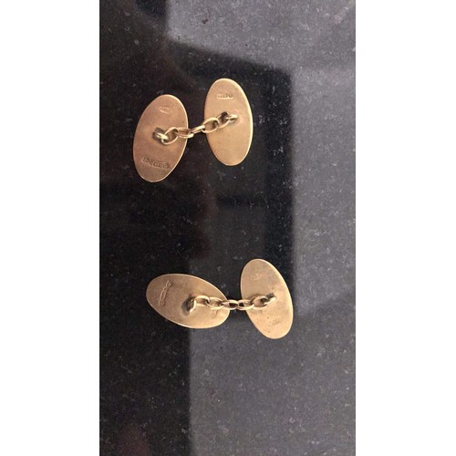 174 - 9ct gold cufflinks weight 3.94g