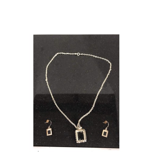 220 - Silver necklace and earrings set