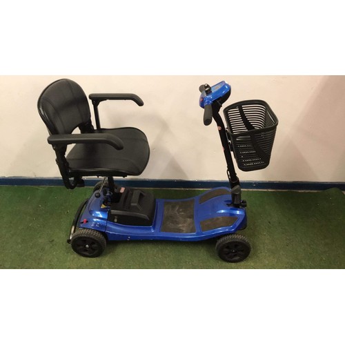 244 - MOBILITY SCOOTER IN BLUE WORKING BUT HAS no charger