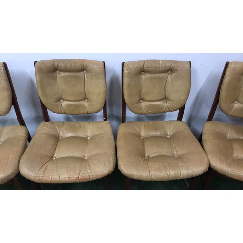 424 - FOUR RETRO DINNING CHAIRS COVERS NEED ATTENTION