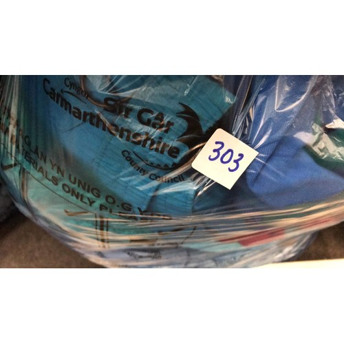 303 - EIGHT BAGS OF MIXED CLOTHING