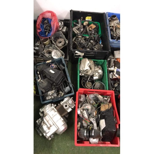 415 - VERY LARGE COLLECTION OF MOTOR BIKE ENGINE AND OTHER PARTS USED SEE ALL PICTURES