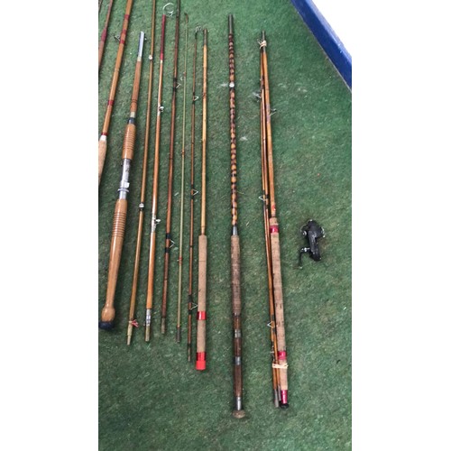 397 - MIXED FISHING RODS INCLUDING SPLIT CANE