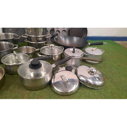 346 - MIXED STAINLESS STEEL COOK WARE