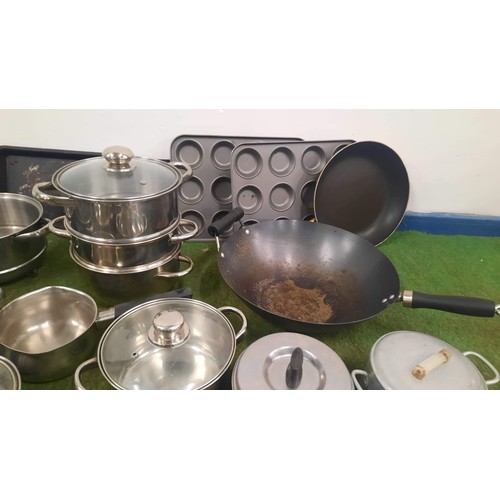 346 - MIXED STAINLESS STEEL COOK WARE