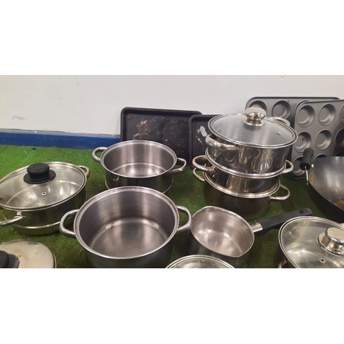 346 - MIXED STAINLESS STEEL COOK WARE