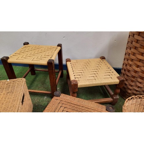 368 - STOOLS AND WICKER WARE