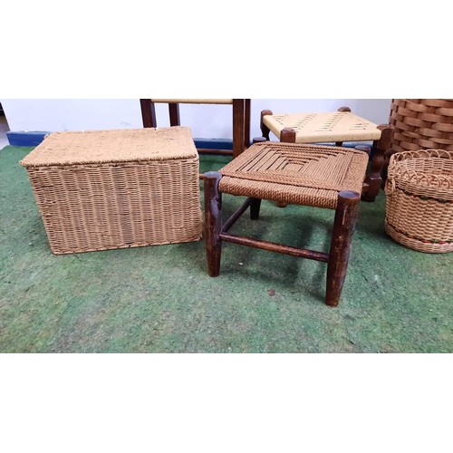 368 - STOOLS AND WICKER WARE