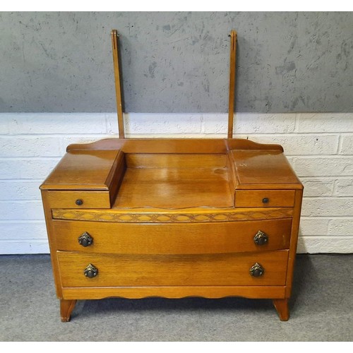 407 - OAK DRESSING CHEST WITH MIRROR