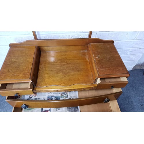 407 - OAK DRESSING CHEST WITH MIRROR