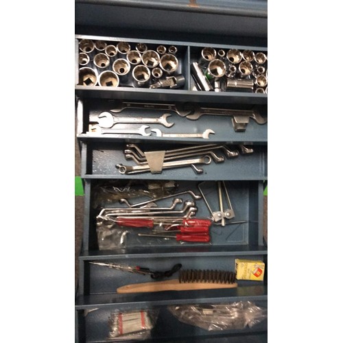 487 - CANTER LIVER TOOL BOX WITH CONTENTS OF TOOLS