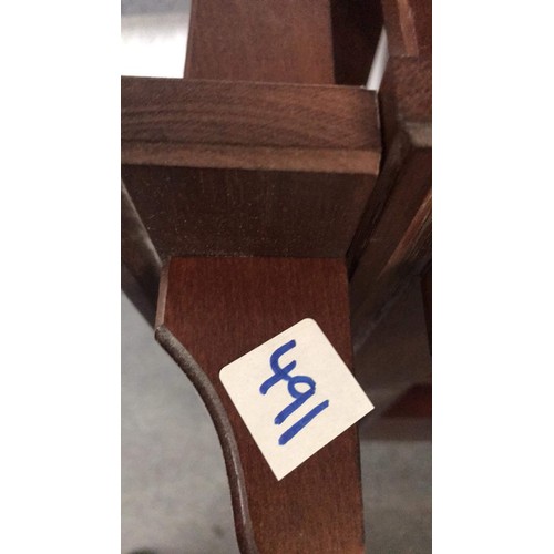 491 - TWO WOODEN PLATE RACKS