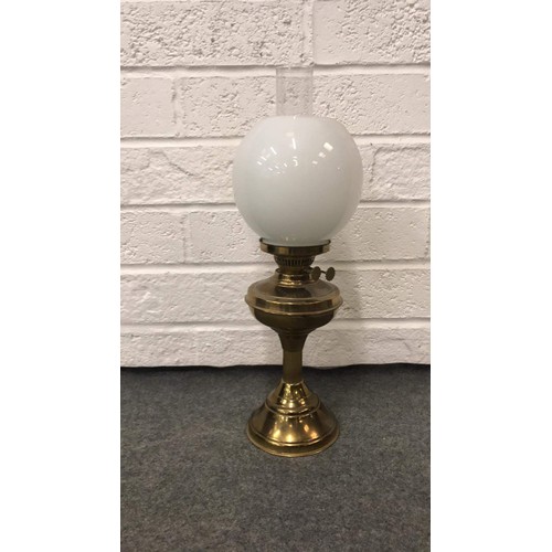 494 - BRASS DOUBLE BURNER OIL LAMP