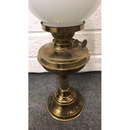 494 - BRASS DOUBLE BURNER OIL LAMP