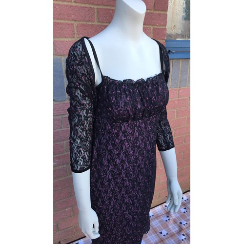 357 - Black lace dress with matching cardigan