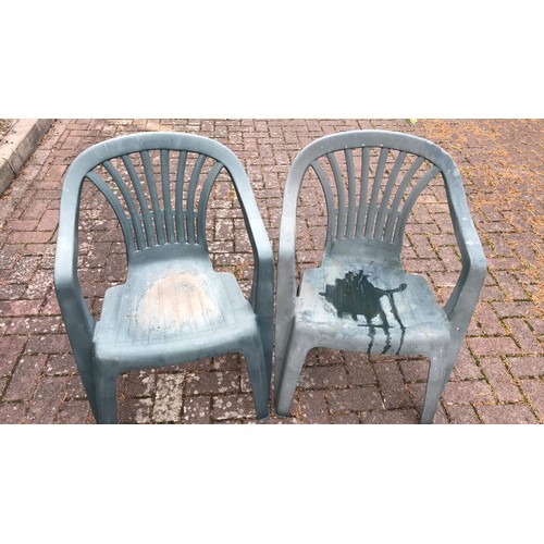 448 - TWO PLASTIC GARDEN CHAIRS