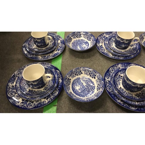 506 - Staffordshire blue and white pattern TABLE WARE