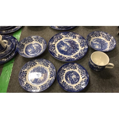 506 - Staffordshire blue and white pattern TABLE WARE