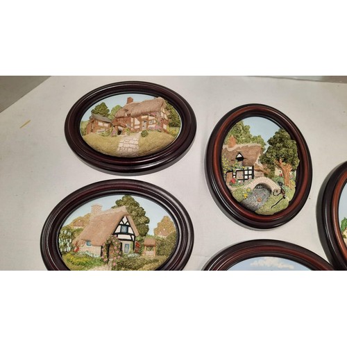 474 - OVAL FRAMED 3D ART PLAQUES