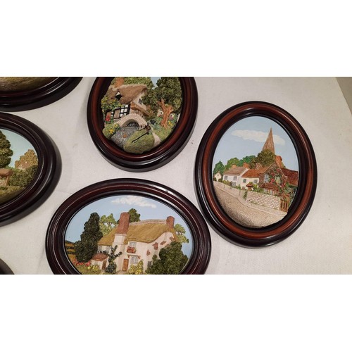 474 - OVAL FRAMED 3D ART PLAQUES