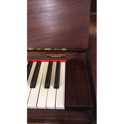 320a - H.CHAPLIN & SON LTD LEICESTER Upright Berry overstrung piano and stool