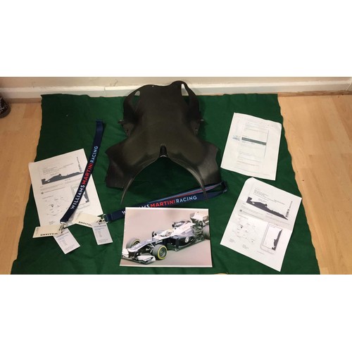 324a - Formula 1 memorabilia including part of a crashed Williams car ( see all pictures )