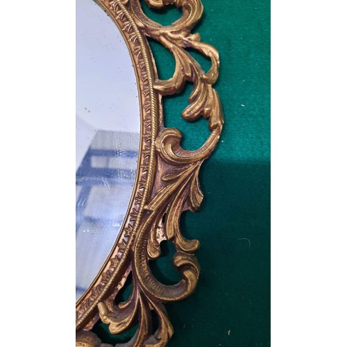 156 - Art deco gold coloured mirror