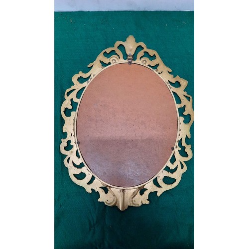 156 - Art deco gold coloured mirror