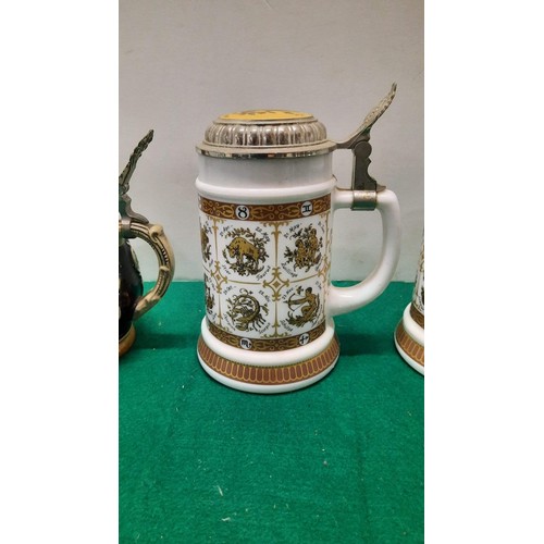 176 - 3 mixed steins