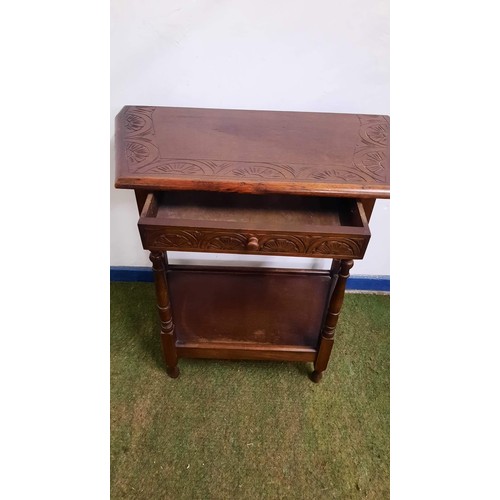 110 - Oak side table with draw