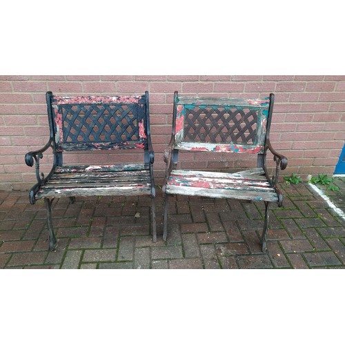 435 - TWO METAL END GARDEN CHAIRS