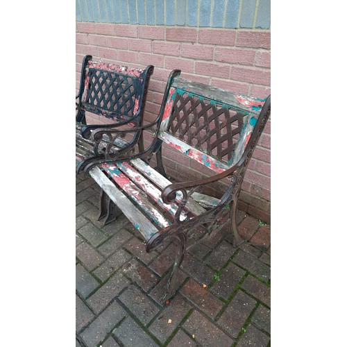 435 - TWO METAL END GARDEN CHAIRS