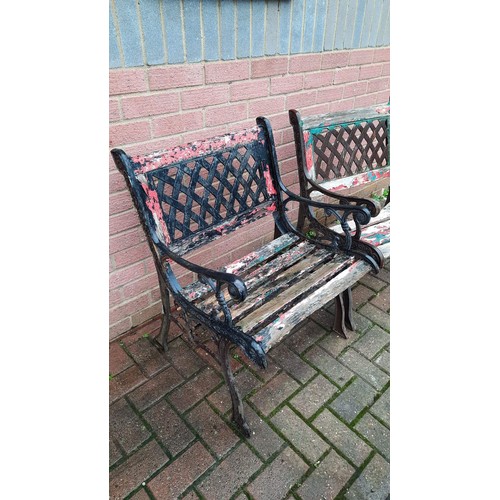 435 - TWO METAL END GARDEN CHAIRS