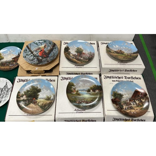 62 - 10 decorative plates depicting country life - some with boxes