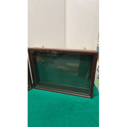 51 - Two glass display cases with glass shelves