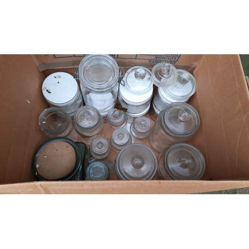 737 - Box of glass jars