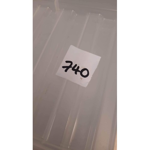 740 - Ten plastic storage boxesL-31 CM. D-20 CMH-10 CM