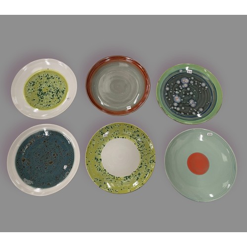 17 - Stoneware colourful decorative plates x 10