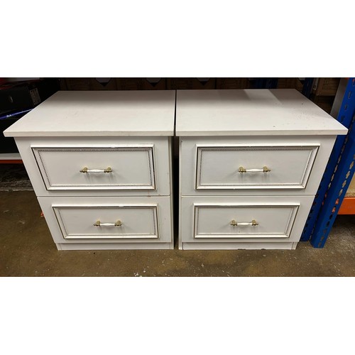 176 - TWO WHITE BED SIDE DRAWERS