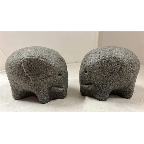 23 - TWO STONE ELEPHANTS