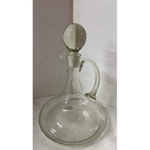 22 - GLASS DECANTER WITH HANDLE