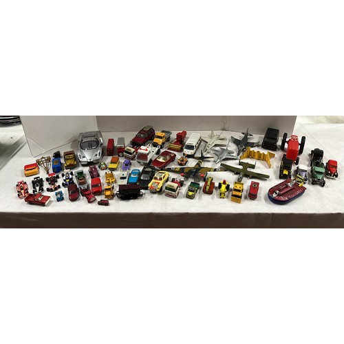 9 - COLLECTION OF PLAY WORN DIE CAST MODELS SOME BY CORGI AND OTHER