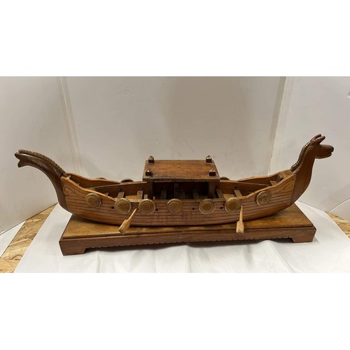 5 - WOODEN MODEL OF A VIKING SHIP