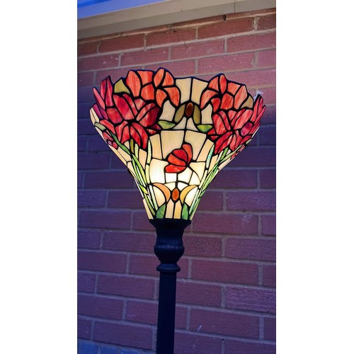 390 - TALL TIFFANY STYLE STANDARD LAMP