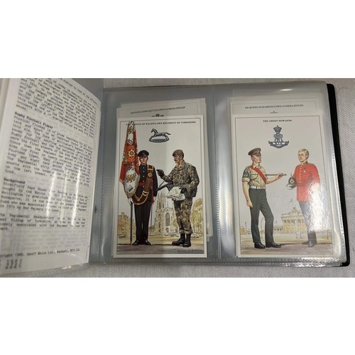 235 - BROWN FOLDER OF OVER 40 MILITARY UNIFORM POST CARDS